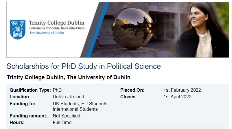 phd in political science scholarships