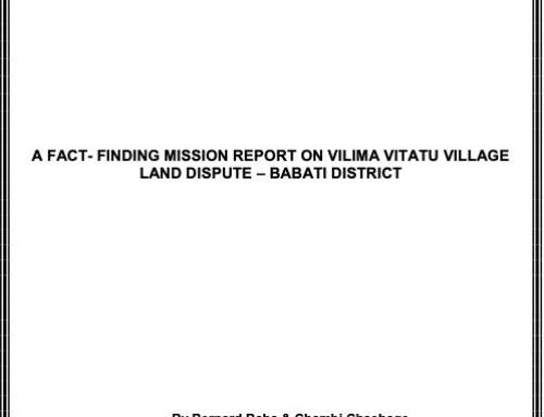 A FACT- FINDING MISSION REPORT ON VILIMA VITATU VILLAGE LAND DISPUTE – BABATI DISTRICT 